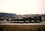 (MD384) - Aus dem Archiv: V�gtli, Seewen - diverse Mercedes und Dr�gm�ller im April 1987 in Seewen, Garage