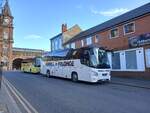 YD25 WRX (Rowell) & TSV 897 (YD19 GPV) (Primrose)  2025 & 2019 VDL Futura II  Operating Rail Replacement between York and Newcastle upon Tyne.