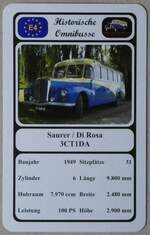 (274'048) - Quartett-Spielkarte mit Saurer / Di Rosa 3CT1DA von 1949 am 18.
