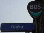 (166'877) - RATP-Haltestellenschild - Paris, Op�ra - am 16.