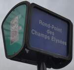 (167'007) - RATP-Haltestellenschild - Paris, Point des Champs Elys�es - am 16.