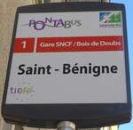(173'557) - PONTABUS-Haltestellenschild - Pontarlier, Saint-B�nigne - am 1. August 2016