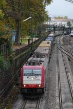crossrail/5100/185-590-mit-dgs-40163-am 185 590 mit DGS 40163 am 28.10.2008 in Offenburg.
