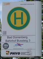 (264'570) - PNVG-Haltestellenschild - Bad D�rrenberg, Bahnhof - am 10.