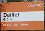 (244'163) - BALLESTRAZ-Haltestellenschild - Gr�ne, Daillet - am 26.