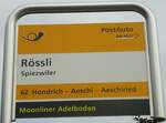 (138'424) - PostAuto-Haltestellenschild - Spiezwiler, R�ssli - am 6.