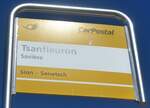(227'617) - PostAuto-Haltestellenschild - Savi�se, Tsanfleuron - am 29.