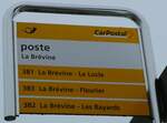 (245'654) - PostAuto-Haltestellenschild - La Br�vine, poste - am 2.