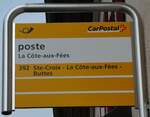 (245'685) - PostAuto-Haltestellenschild - La C�te-aux-F�es, poste - am 2.