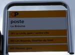 (268'404) - +P-Haltestellenschild - La Br�vine, poste - am 24.