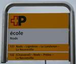 (286'477) - +P-Haltestellenschild - Nods, �cole - am 28. April 2026
