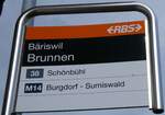 (260'000) - RBS-Haltestellenschild - B�riswil, Brunnen - am 3.