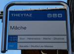 (233'009) - THEYTAZ-Haltestellenschild - M�che - am 20.