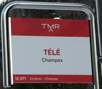 (243'403) - TMR-Haltestellenschild - Champex, T�L� - am 3.
