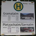 (196'727) - Sport W�ll-Haltestellenschild - Pertisau, Oldtimerfahrten - am 10. September 2018