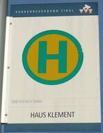 (196'842) - �BB-POSTBUS-Haltestellenschild - Radfeld, Haus Klement - am 11.