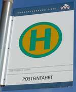 (197'642) - �BB-POSTBUS-Haltestellenschild - St. Anton, Posteinfahrt - am 15. September 2018