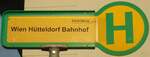 (128'452) - PostBus-Haltestellenschild - Wien, H�tteldorf Bahnhof - am 9.