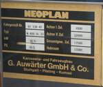(261'767) - Typenschild - M�der Schwanden - am 27.
