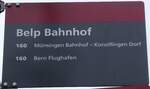 (272'529) - BERNMOBIL-Haltestellenschild - Belp, Bahnhof - am 1. M�rz 2025