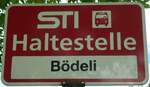 (133'860) - STI-Haltestellenschild - Eriz, B�deli - am 28.