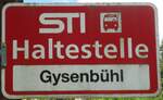 (133'861) - STI-Haltestellenschild - Eriz, Gysenb�hl - am 28.