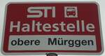 (136'620) - STI-Haltestellenschild - Fahrni, obere M�rggen - am 17.