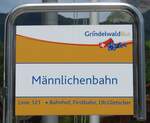 (182'366) - GrindelwaldBus-Haltestellenschild - Grindelwald, M�nnlichenbahn - am 30.