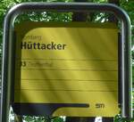 (153'716) - STI-Haltestellenschild - Homberg, H�ttacker - am 10.