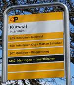 (285'843) - +P-Haltestellenschild - Interlaken, Kursaal - am 29.