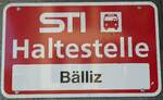 (128'127) - STI-Haltestellenschild - Thun, B�lliz - am 31.