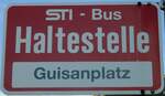 (128'129) - STI-Haltestellenschild - Thun, Guisanplatz - am 31.