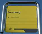(154'889) - STI-Haltesnstellenschild - Thun, Forstweg - am 6.