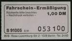 (266'156) - Aus Deutschland: BVB-Fahrschein-Erm�ssigung am 25.