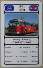 (276'208) - Quartett-Spielkarte mit B�ssing / Ludewig Pr�sident Verbund von 1965 am 2.