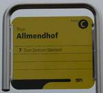 (283'133) - STI-Haltestellenschild - Thun, Allmendhof - am 13.