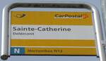(189'933) - PostAuto-Haltestellenschild - Del�mont, Sainte-Catherine - am 2.