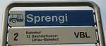 (132'967) - VBL-Haltestellenschild - Emmenbr�cke, Sprengi - am 11.