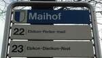 (131'470) - VBL-Haltestellenschild - Luzern, Maihof - am 8.