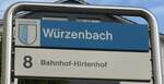 (164'865) - VBL-Haltestellenschild - Luzern, W�rzenbach - am 16.