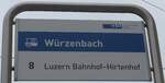 (189'356) - vbl-Haltestellenschild - Luzern, W�rzenbach - am 17.