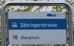 (274'015) - vbl-Haltestellenschild - Luzern, Z�hringerstrasse - am 15.