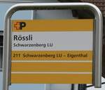 (281'337) - +P-Haltestellenschild - Schwarzenberg LU, R�ssli - am 12.