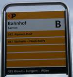 (276'443) - +P-Haltestellenschild - Sarnen, Bahnhof - am 7.