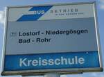 (139'898) - BOGG-Haltestellenschild - Lostorf, Kreisschule - am 23.