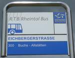(153'759) - RTB-Haltestellenschild - Altst�tten, Eichbergerstrasse - am 16.