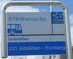 (153'760) - RTB-Haltestellenschild - Altst�tten, Unterlitten - am 16.