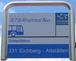 (153'761) - RTB-Haltestellenschild - Altst�tten, Unterlitten - am 16.