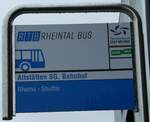 (249'093) - RTB-Haltestellenschild - Altst�tten SG, Bahnhof - am 25.