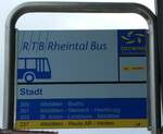 (249'099) - RTB/PostAuto-Haltestellenschild - Altst�tten, Stadt - am 25.